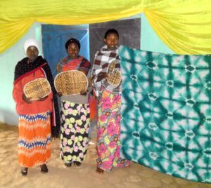 Women from Gahurire Village display some of their crafts.