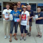 Members of the Jefferson City Evening Rotary Club collect donations for their food drive outside WalMart. Left to right are Suzanne Richter, Annette Driver, Club President Nick Rackers, Cathy Libey, Harry Richter and Carol Robertson.