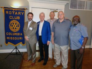 Columbia Rotary Members Neil Carr (Pres), Marty Walker (AG), Rollie Hausman, Charles Sampson