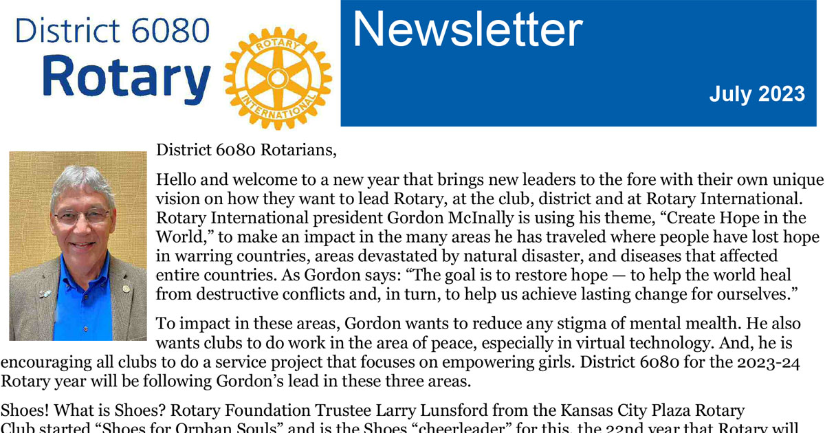 July 2023 District 6080 Newsletter