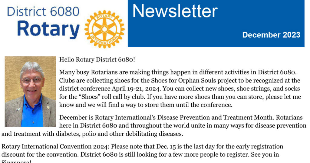 December 2023 District 6080 Newsletter