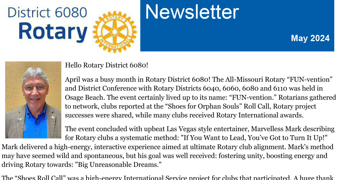 May 2024 District 6080 Newsletter