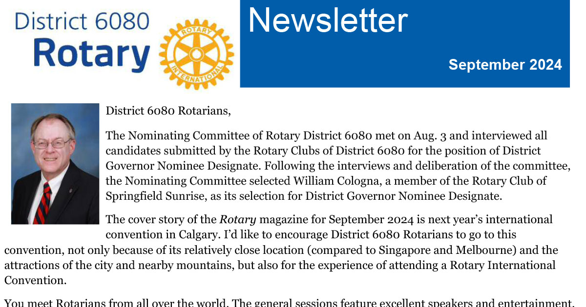 September 2024 District 6080 Newsletter